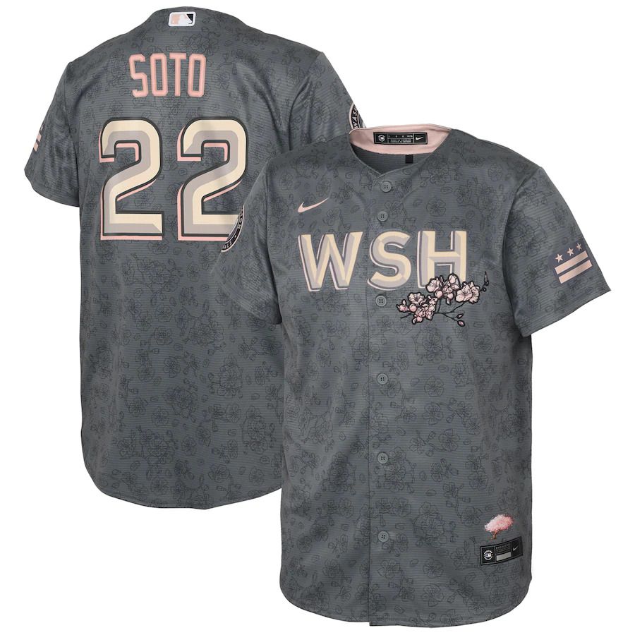 Custom Men Washington Nationals #22 Juan Soto Nike Gray 2022 City Connect Replica Player MLB Jersey
